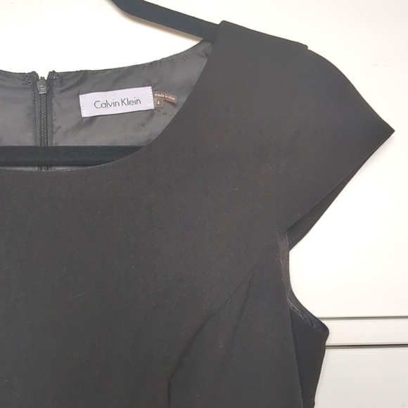 Sz 4 Calvin Klein Black Sheath Dress - Picture 4 of 8